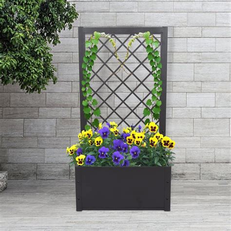 galvanised steel planter box with trellis|rectangular planter with trellis.